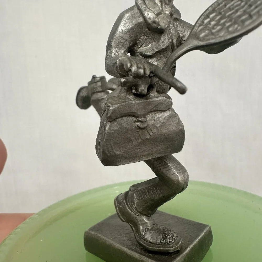 Vintage Pewter P. Davis Running Business Man Ready for Golf & Tennis‎ 1977
